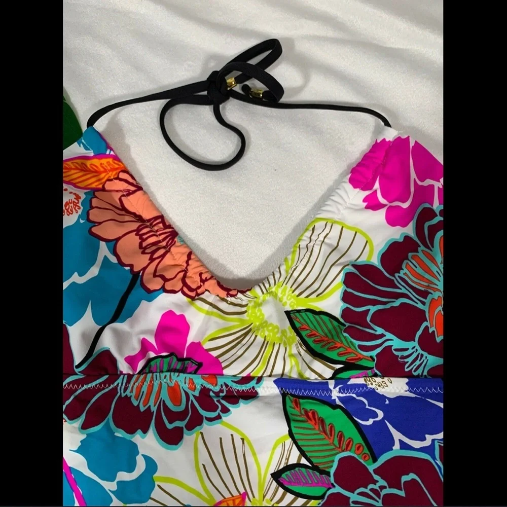 NEW $98 Trina Turk Tankini Top‎ Multi Color Floral [ SZ 6 ]